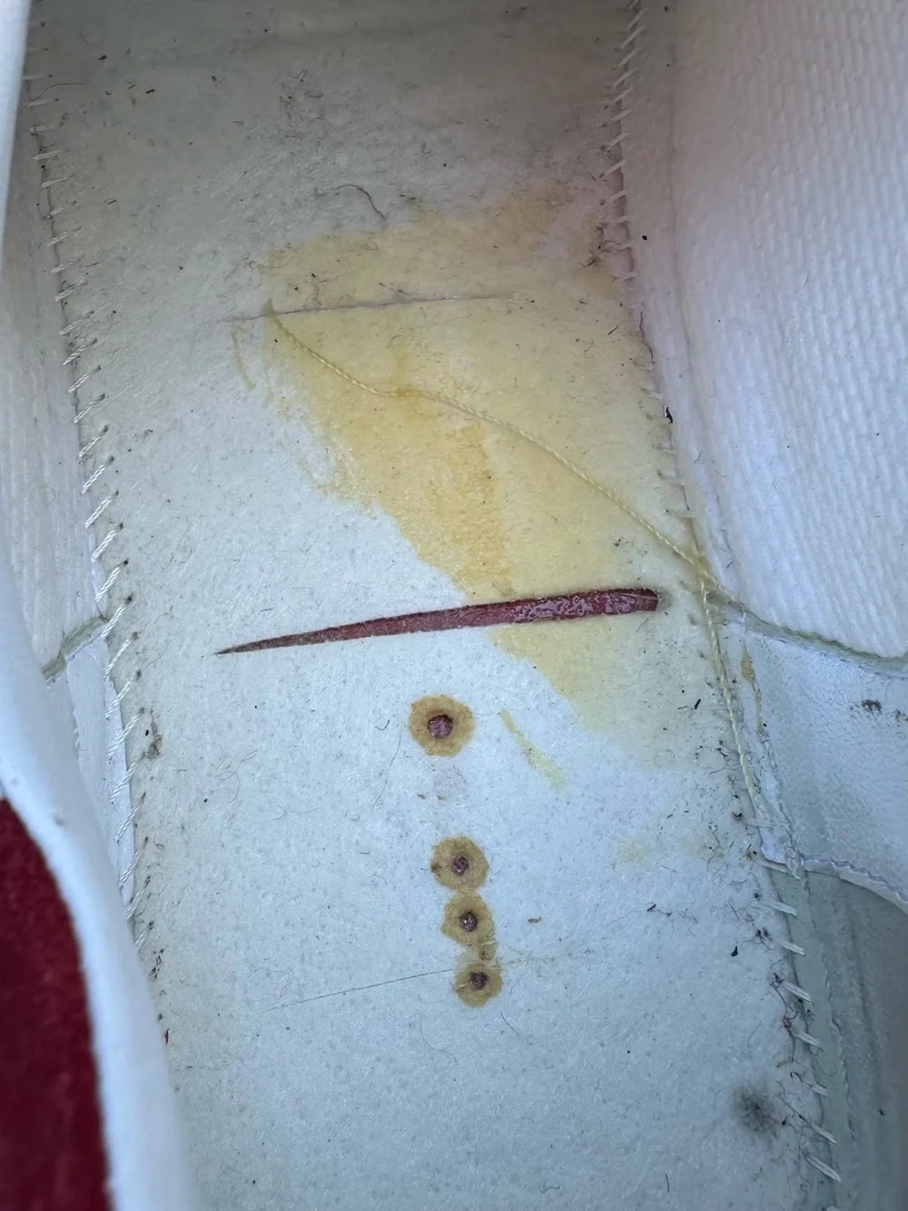 Burberry White Low-Top Men's Sneakers with Red  mesh leather trim men’s SZ 43